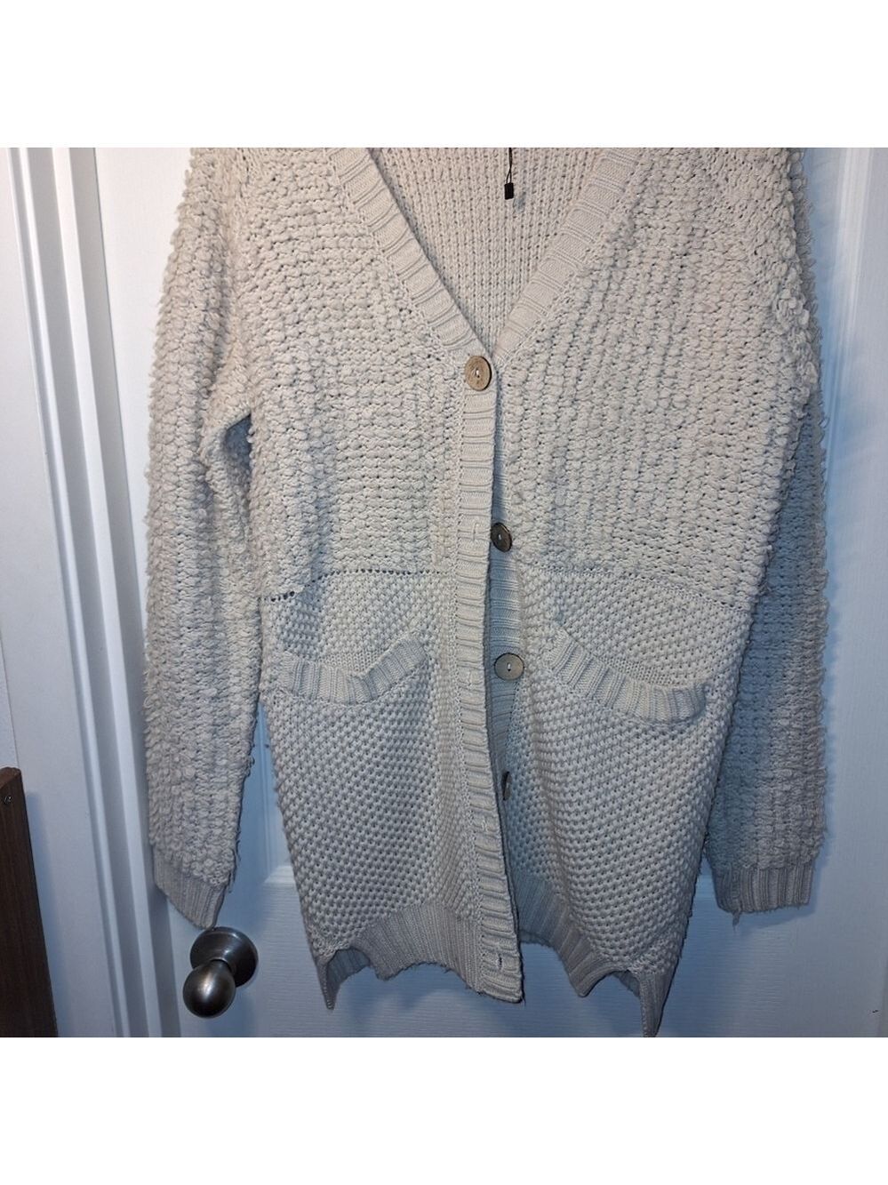 J Brand Beige Fuzzy Cardigan Sweater Small